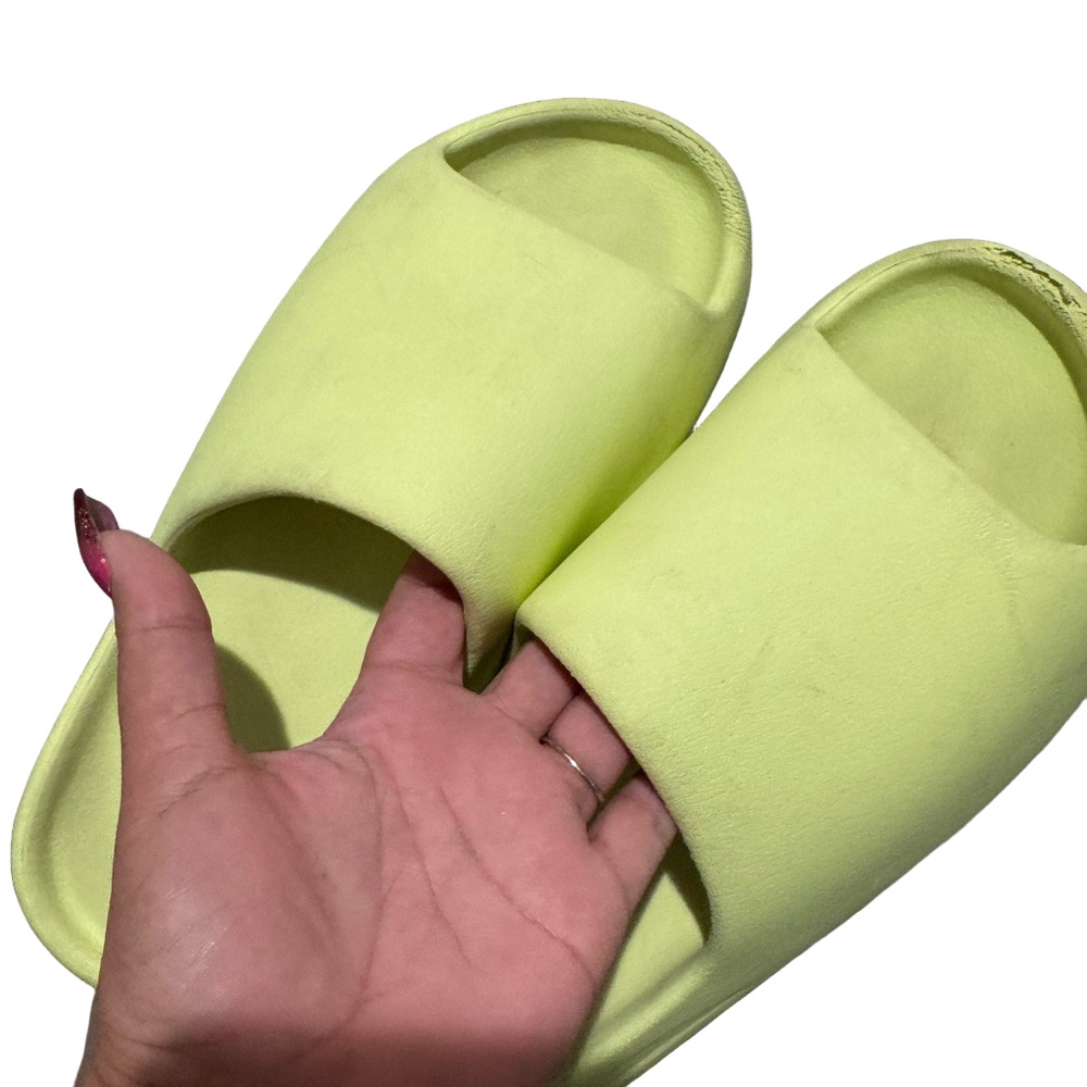Adidas Yeezy Slides Glow Green Yellow Size 11 , no box, used